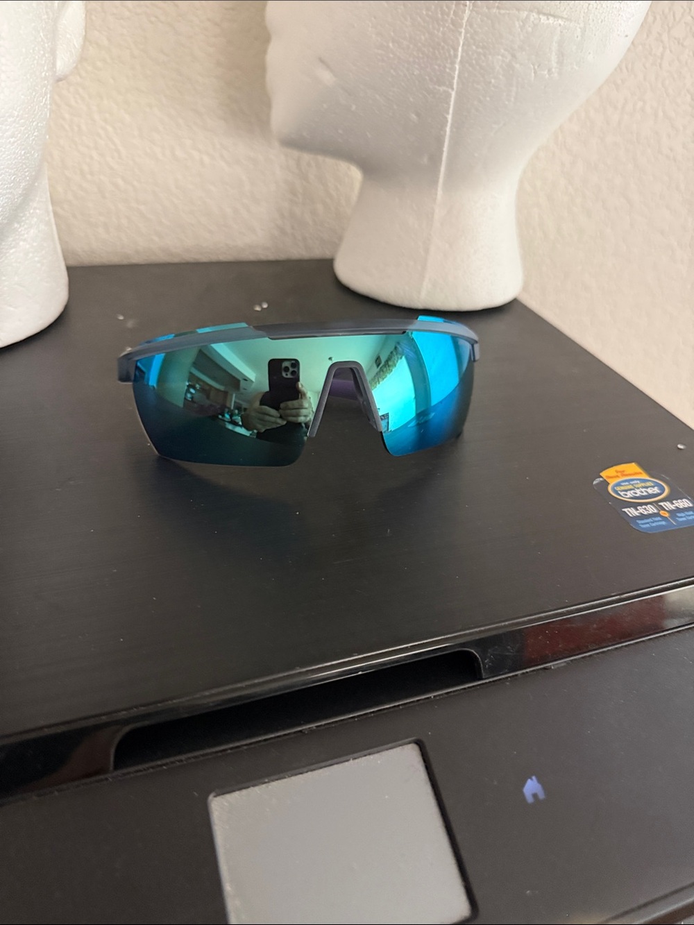 Nike windshield elite Sport Shield Sunglasses with Blue Mirrored Lenses